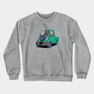 Daihatsu Midget kei car truck in green Crewneck Sweatshirt